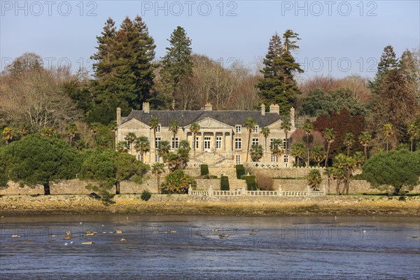 Park and castle Chateau de Lanniron on the banks of the river Odet