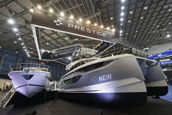 Luxury yachts brand Prestige in exhibition hall