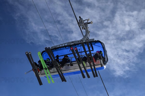 Chairlift skier