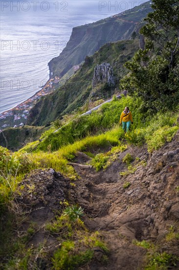 Hiker at Miradouro da Raposeira