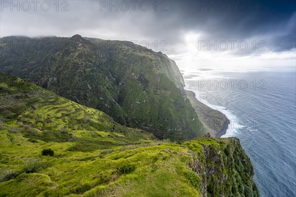 Steep coast with cliffs and sea