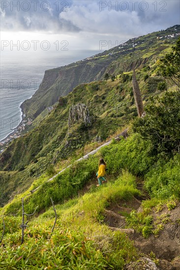 Hiker on footpath