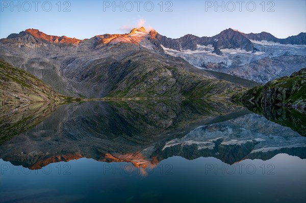 Sunset at the mountain lake