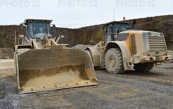 Wheel loader in a limestone quarry