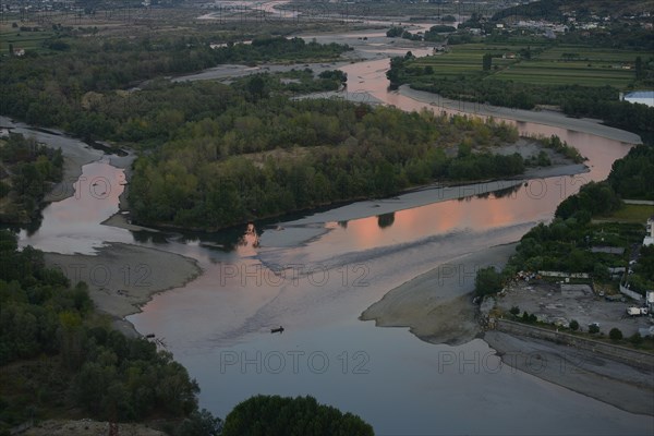 Confluence of the Buna and Drin Rivers with Evening Glory
