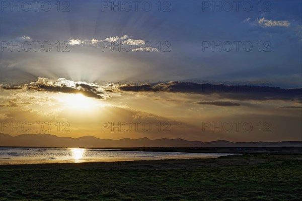 Sunset over Song Kol Lake