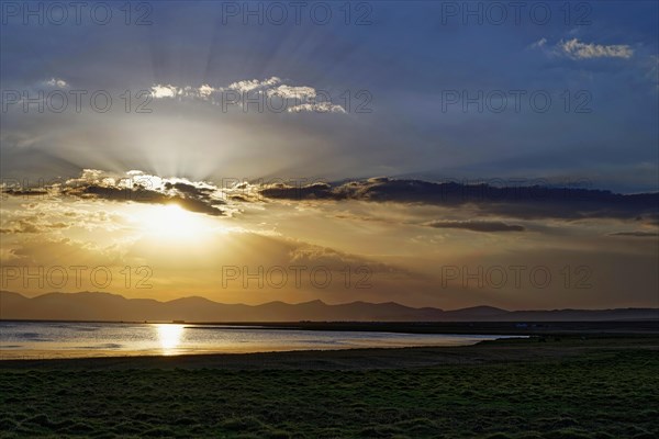 Sunset over Song Kol Lake