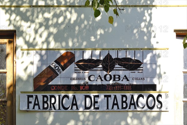 Tile sign from the Caoba cigar factory