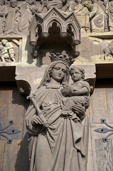 Detail of the facade of the neo-Gothic church of St Peter and Paul