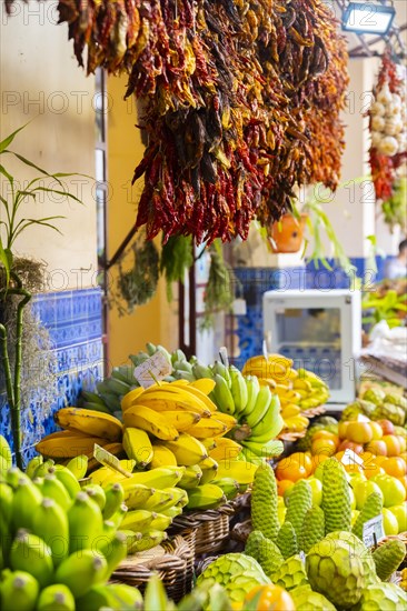 Fruit and vegetable stall at the Mercado dos Lavradores