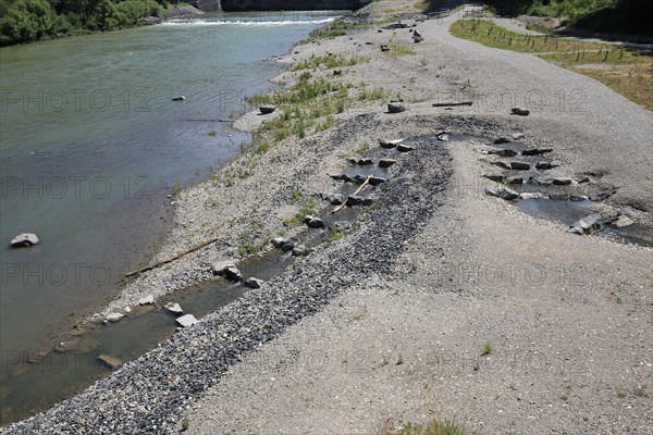 Fish ladder on the Iller in fine weather