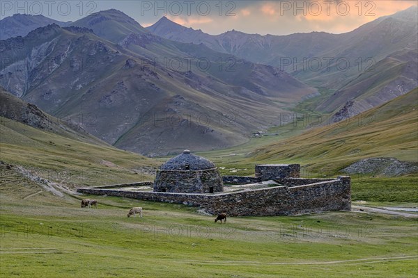 15th Century caravanserai of Tash Rabat at sunrise