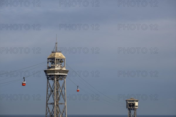 Jaume I tower of the cable car of the port of Barcelona