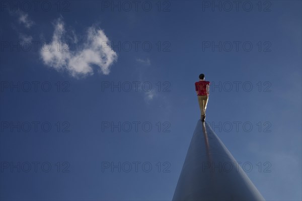 Man walking to the sky