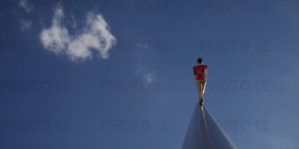 Man walking to the sky