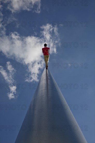 Man walking to the sky