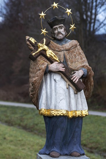 Coloured sculpture of Saint Nepomuk