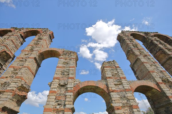 UNESCO Acueducto de los Milagros with a view of the sky in Merida