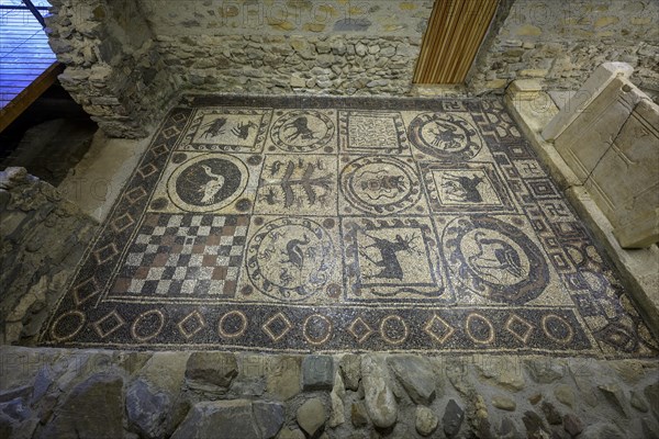 Donor mosaic of the governor Ursus in the cemetery church of Teurnia