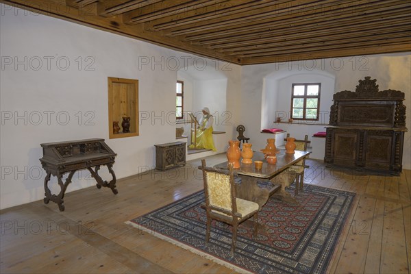 Dining room in the medieval cave castle