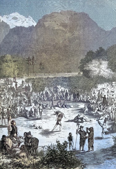 A wrestling festival in Interlaken