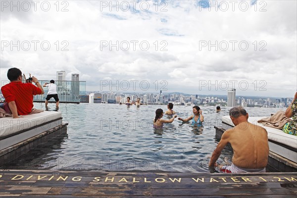 View from the 57th floor rooftop pool at Marina Bay Sands Hotel