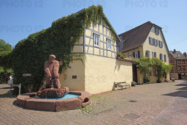 Fischergasse with Fischerbrunnen in Lohr am Main