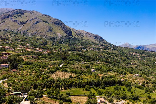 Castelbuono in the Madonie mountains with historic old town