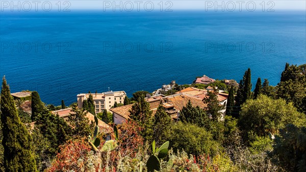 Taormina on a rock terrace on the slope of Monte Tauro