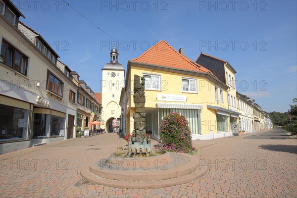 Suburban tower with Mozart fountain