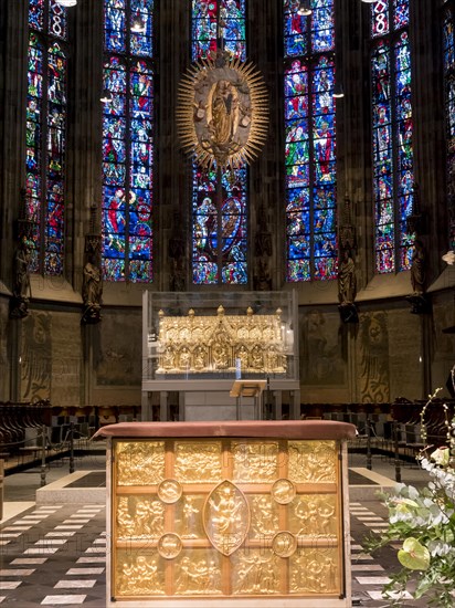 Magnificent interior in the UNESCO World Heritage Aachen Cathedral