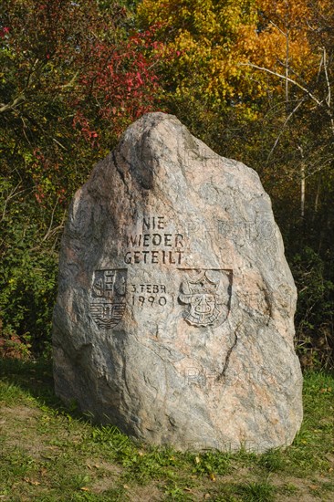 Memorial stone at the former border to the GDR