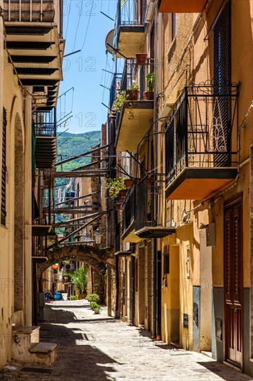 Castelbuono in the Madonie mountains with historic old town