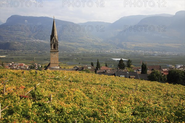 Parish Church of St. Quirikus and Julitta in Tramin with the highest brick church tower in Tyrol