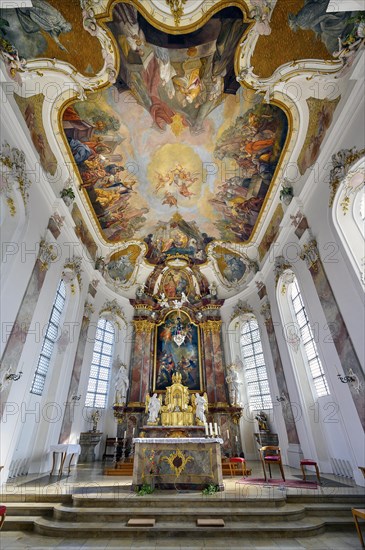 Main altar and ceiling frescoes