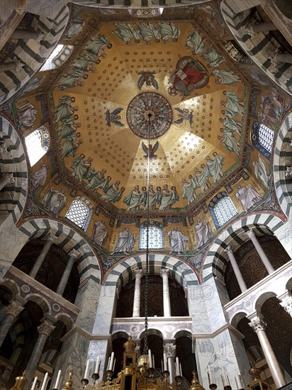 Magnificent interior in the UNESCO World Heritage Aachen Cathedral