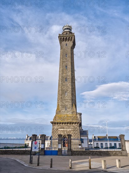 The historic lighthouse Phare dEckmuehl with the blue sky in the background