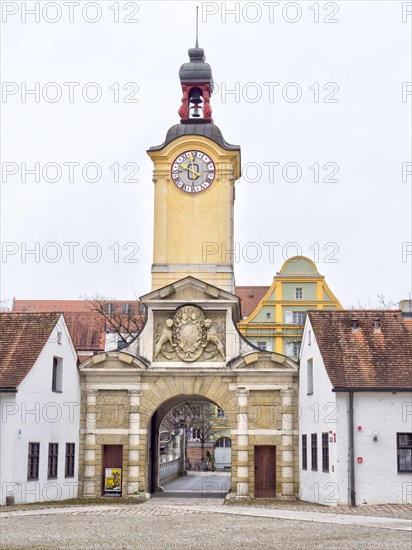 Baroque clock tower at the entrance to the Bavarian Army Museum