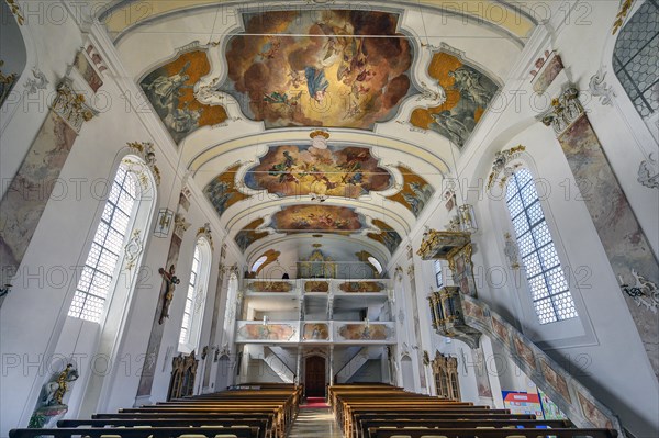 Organ gallery and ceiling frescoes