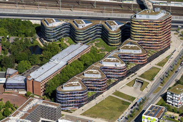 Aerial view of the building of the Authority for Urban Development and Housing