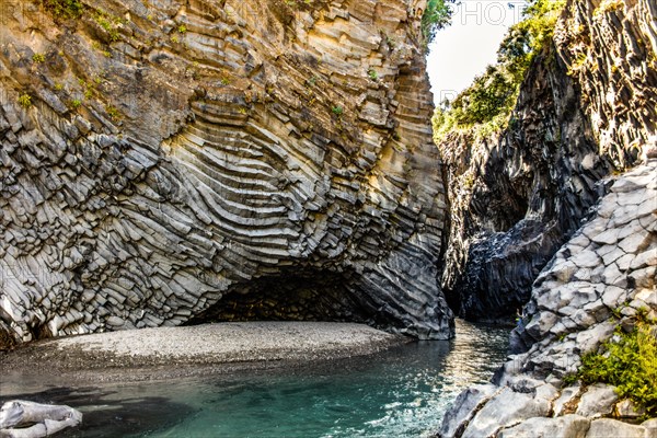 Bizarre rock formations of basalt