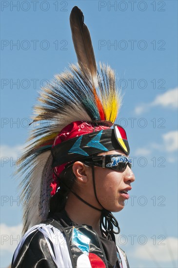 Young Blackfoot man in traditional regalia