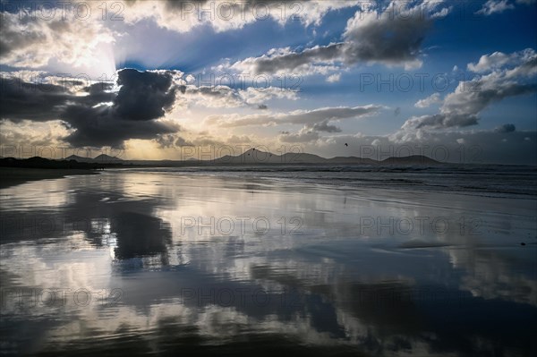 Sunset on Caleta de Famara beach