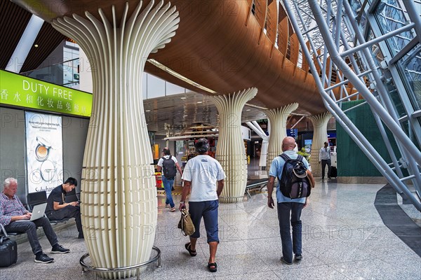 Whimsical columns and roof construction