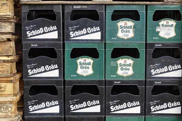 Stack of beer crates