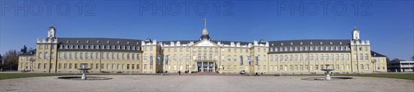 Panorama of Karlsruhe Baroque Palace Karlsruhe Castle with blue sky