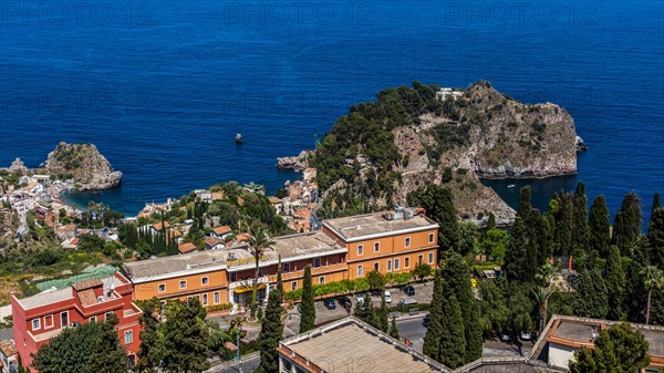 View of Mazzaro with Isola Bella