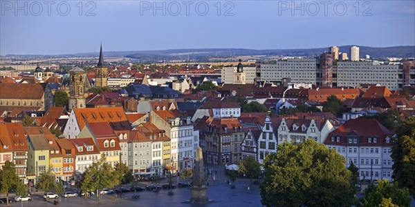 City view with cathedral square in the morning from Petersberg