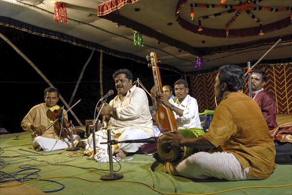 Indian Classical Music during Vinayak Chaturthi Ganesh Chaturthi festival at Sri Karpaga Vinayakar Temple in Pillaiyarpatti near Karaikudi