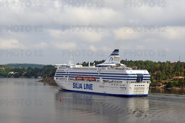 Car ferry travelling through the Stockholm archipelago